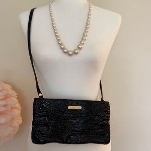NWOT Michel Kors black snake skin clutch crossbag